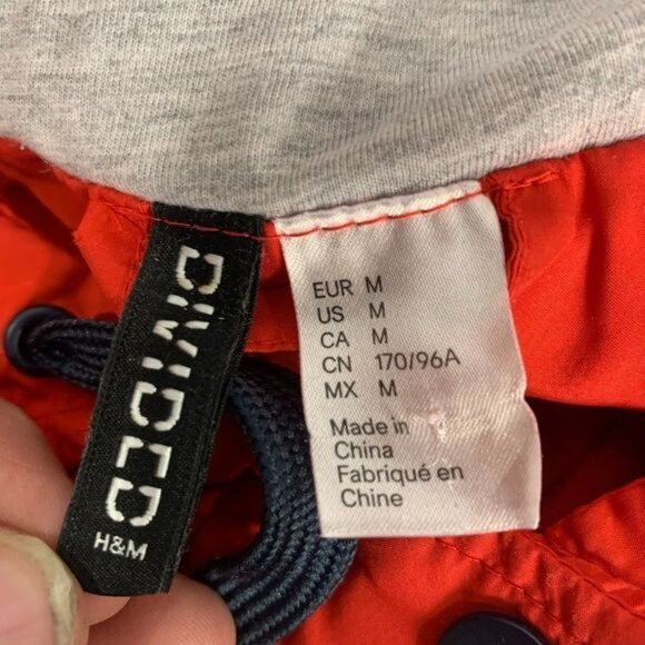 Divided by H&M Junior Girls Hooded Zip Up Jacket Size Medium Red/Blue - Picture 4 of 5